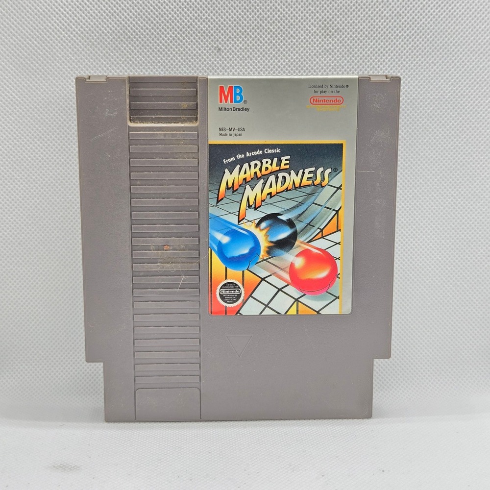 Milton Bradley NES-MV-USA Marble Madness Nintendo NES Gray Arcade Game Tested